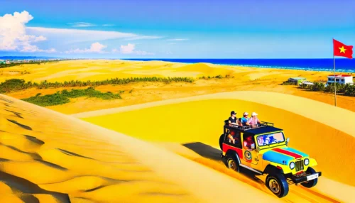 Lich trinh tour xe jeep mui ne kham pha vung dat day nang va gio